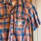 1970s Pink and Blue Flannel Checkered Shirt