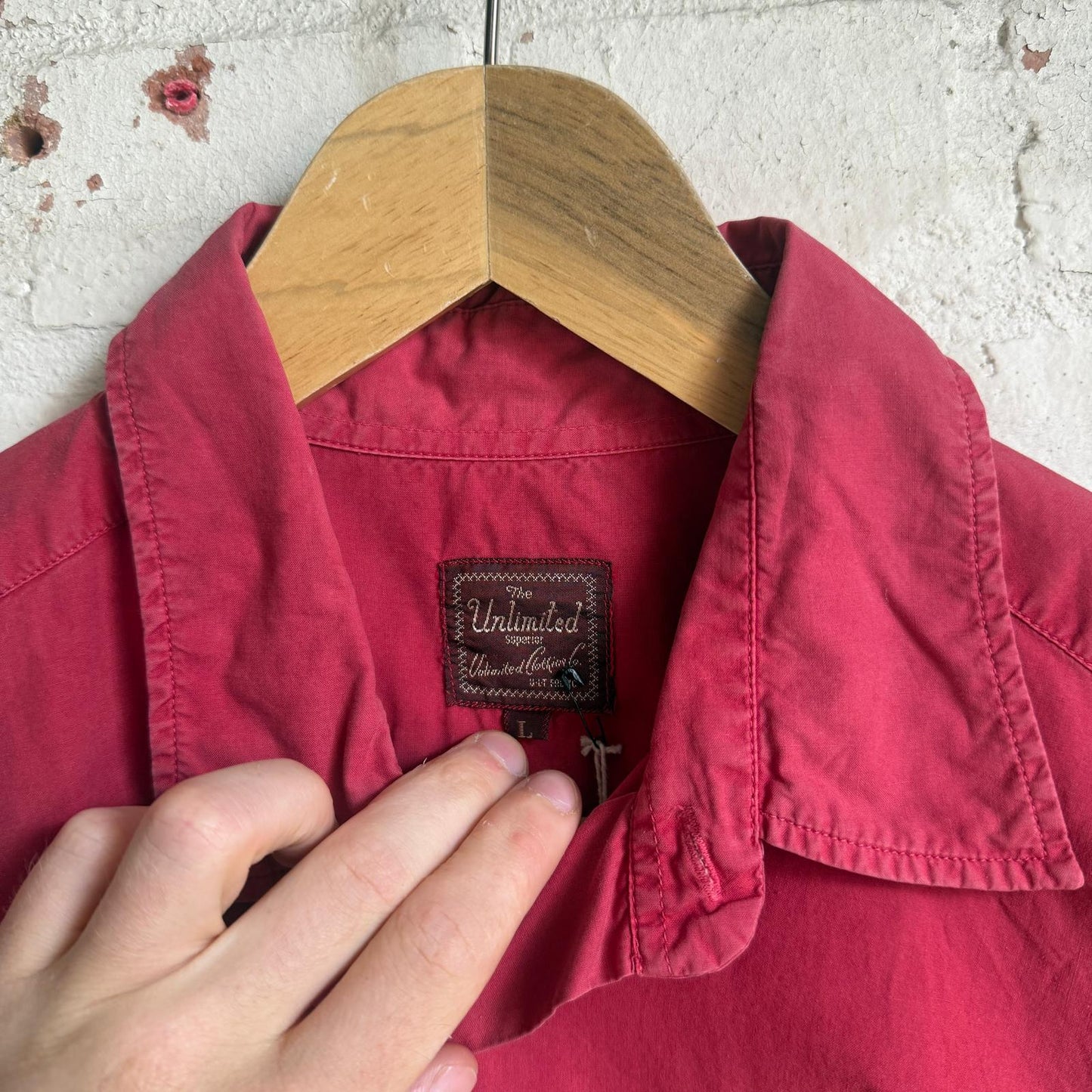 1990s Red Unlimited Graphic Button Shirt