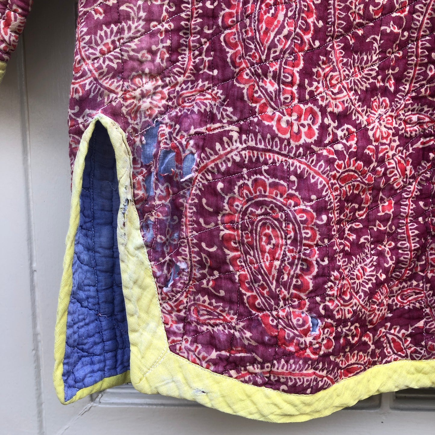 1970s Pink Indian Cotton Quaze Quilted Jacket