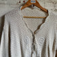 1980s Cream Cotton Knitted Cardigan Jumper