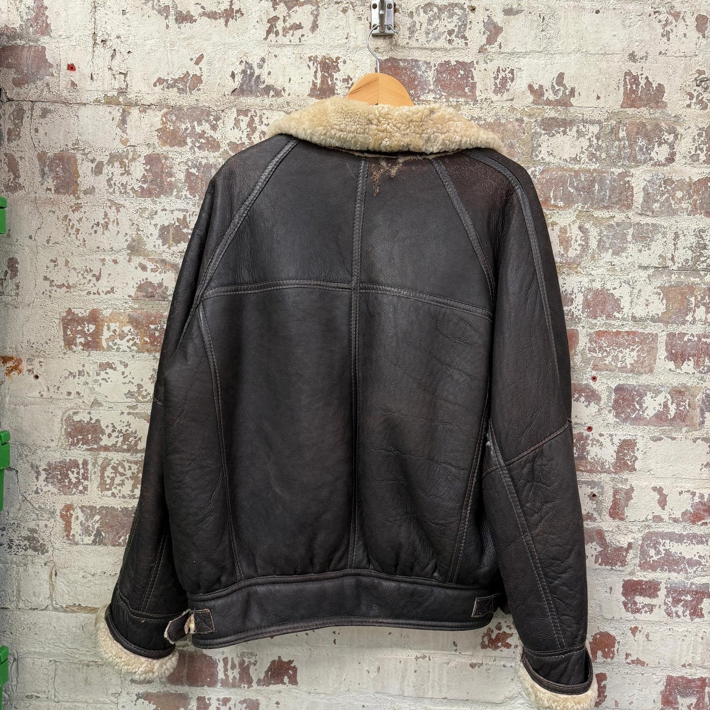 1980s Brown Leather Flight Shearling Jacket