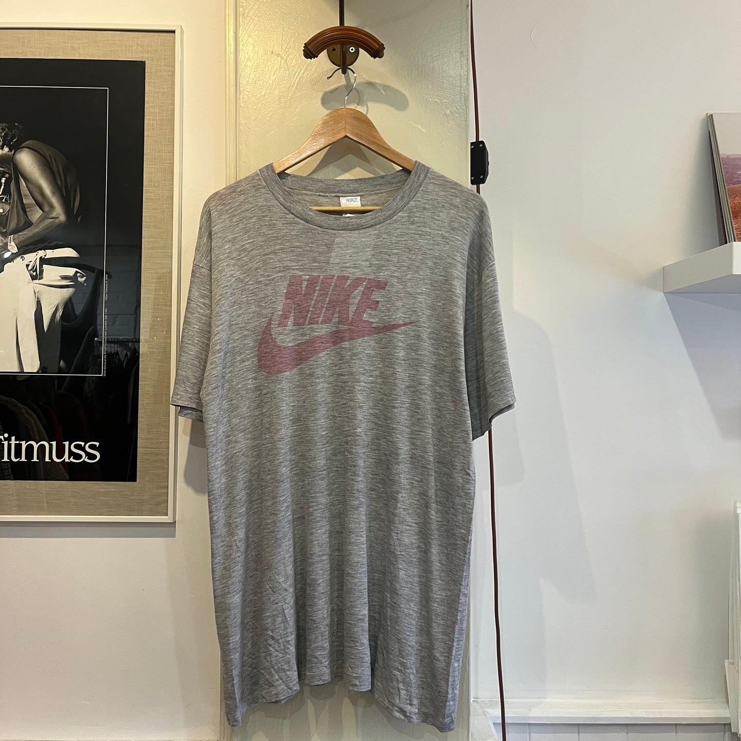 1970s Grey Paper Thin Nike Graphic T-shirt