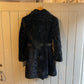 1970s Black Faux Fur Teddy Belted Coat Jacket