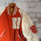 1960s Orange and Cream Wool Leather Varsity College Jacket