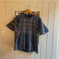 Vintage 70s/80s Navy Cotton Boho Style Blouse Shirt