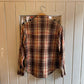 Vintage 70s/80s Brown Check Western Pop Snap Shirt