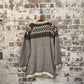1980s Norwegian Button Up Knit Patterned Jumper