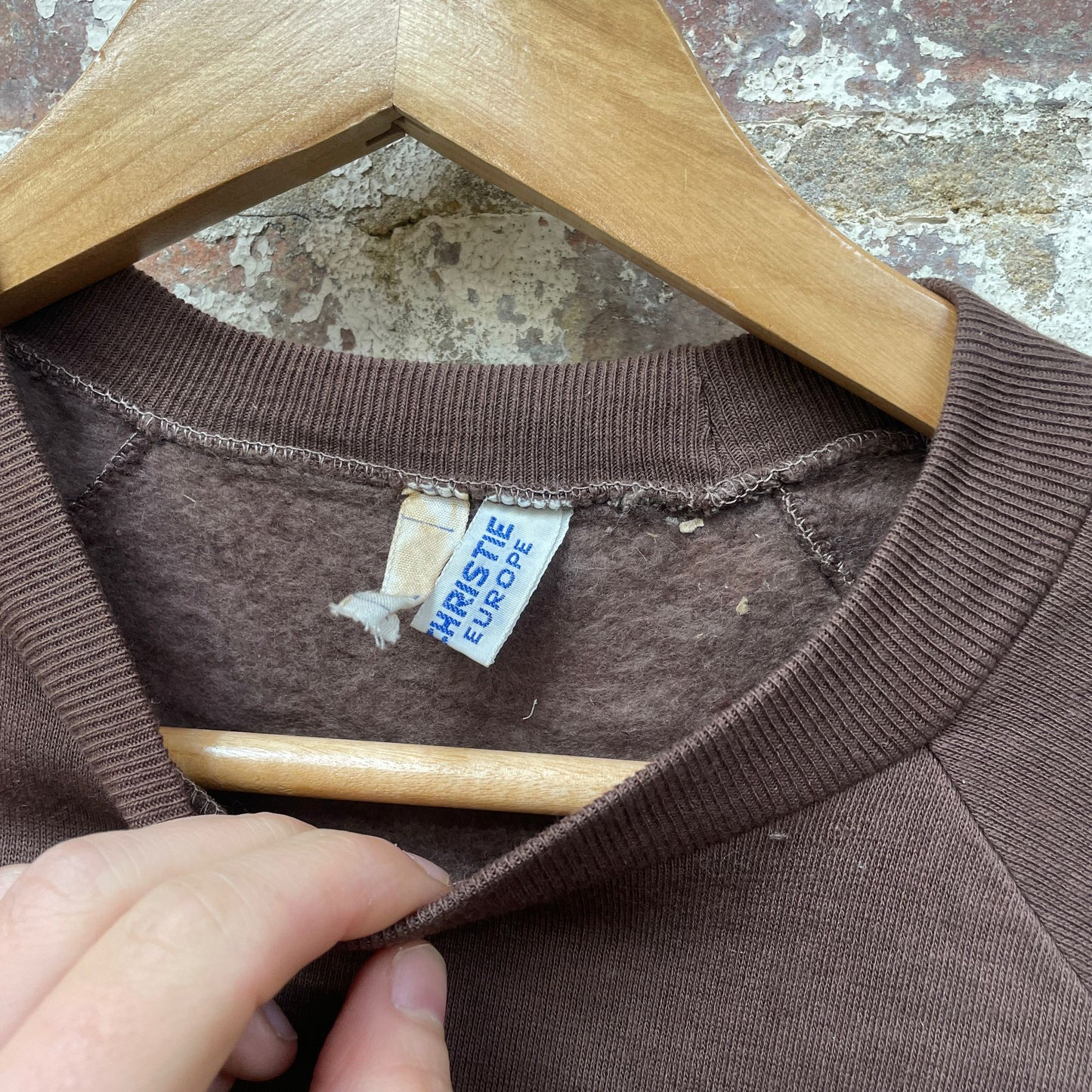 Vintage 1970s 1980s Brown Raglan Blank Sweatshirt Jumper