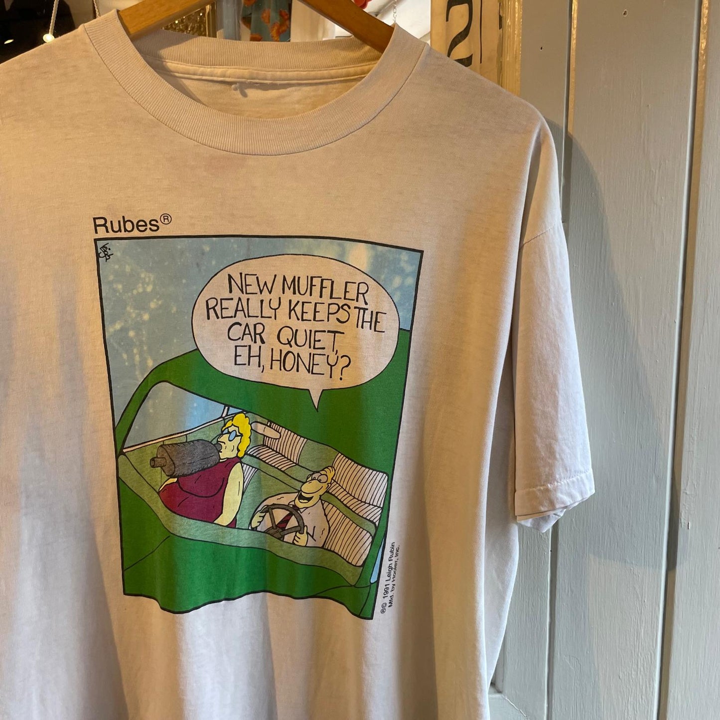 1990s White Humour Graphic T-shirt