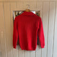 1960s Red Collared Knitted British Jumper Cardigan