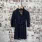 1930s 1940s Navy Gaberdine Belted Mac Jacket