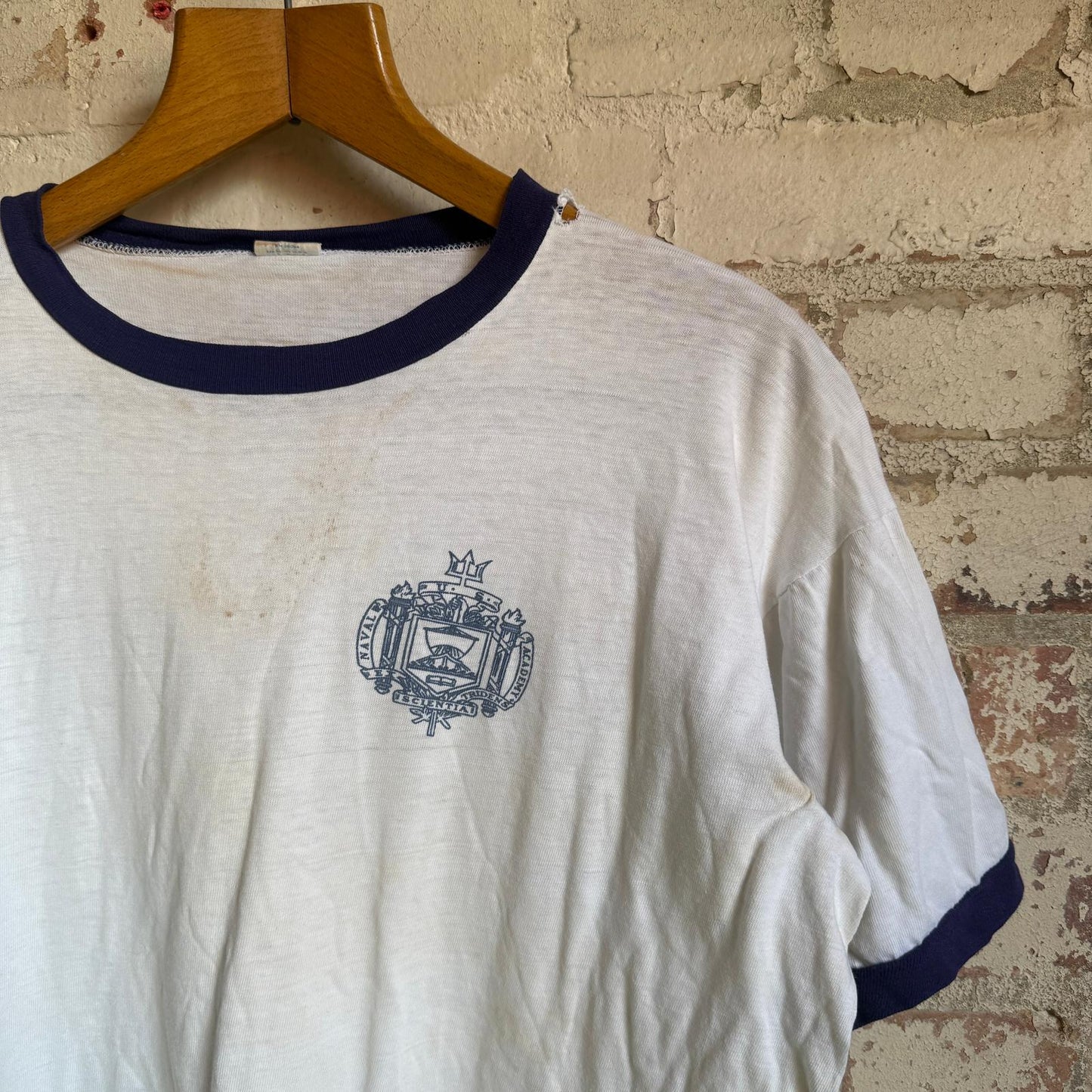 1970s White Champion US Military Naval Academy T-shirt