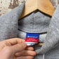 Vintage 1990s Grey College Champion Print Hoodie Sweatshirt Jumper