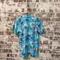 1970s Blue Hawaii Graphic Button Shirt