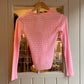 1970s 1980s Pink Knitted Button Cardigan Jumper