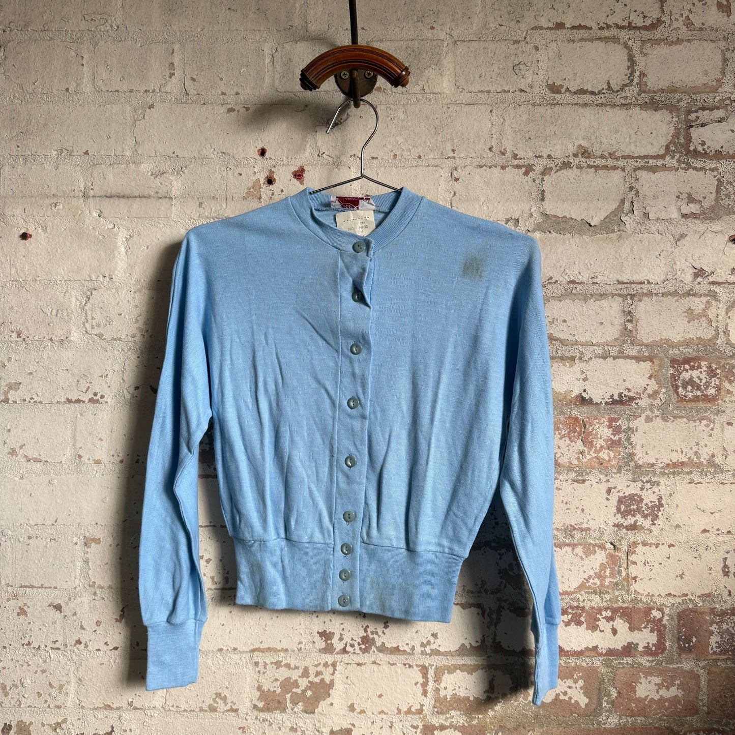 1960s Blue Cotton Button up Cardigan