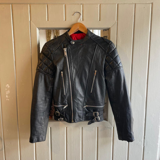 1980s Black Leather Biker Punk Jacket