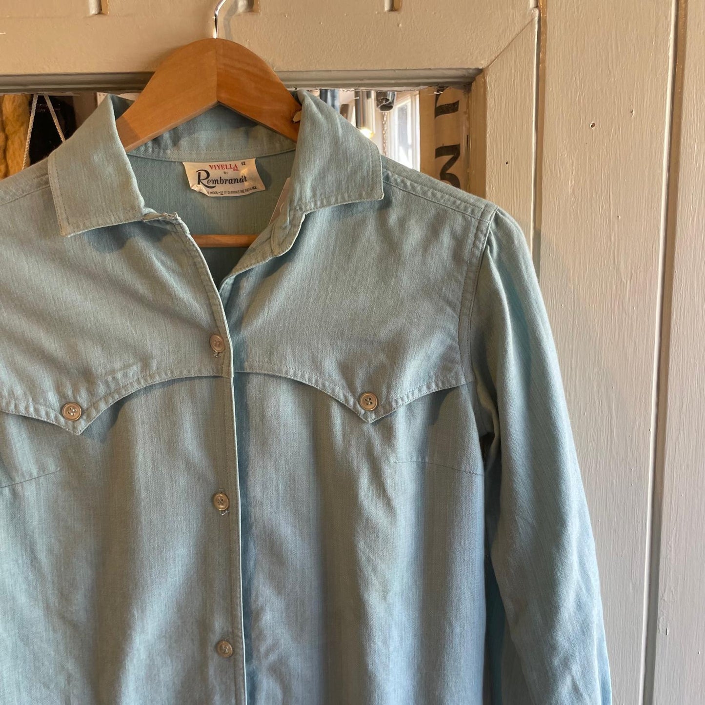 1950s Turquoise British Cotton Long Shirt / Dress