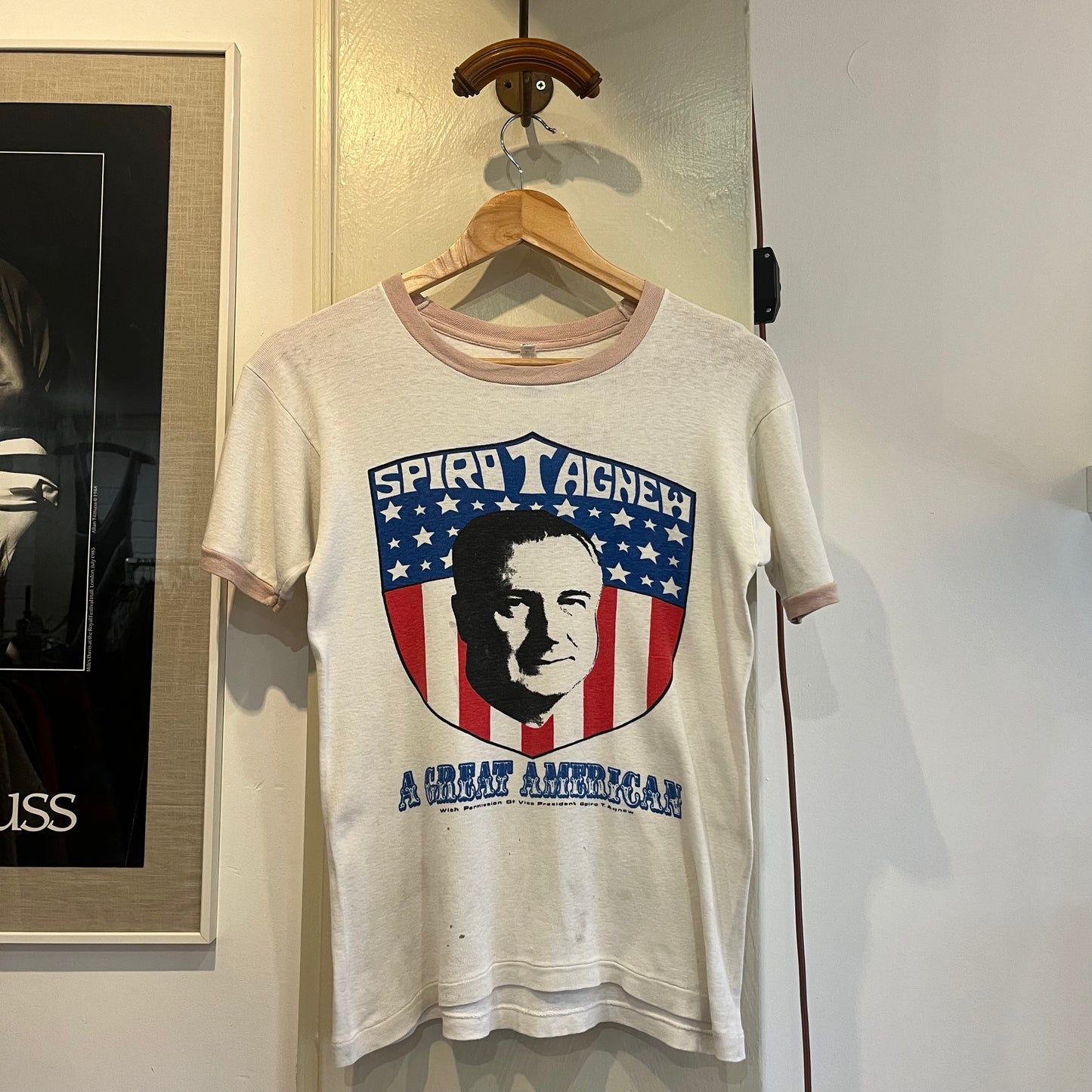 1960s White "Spiro Tagnew' Graphic American T-shirt