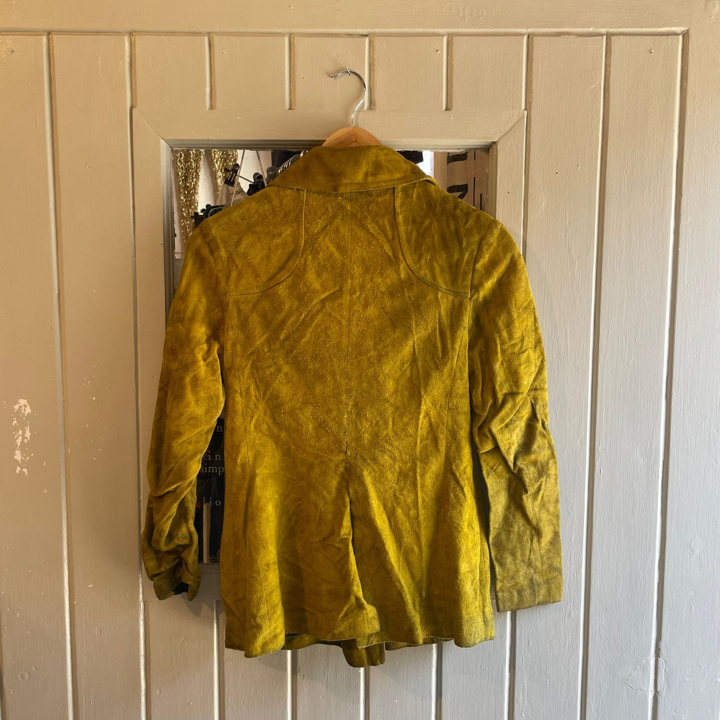Vintage 60s/70s Yellow Suede Leather Jacket Coat