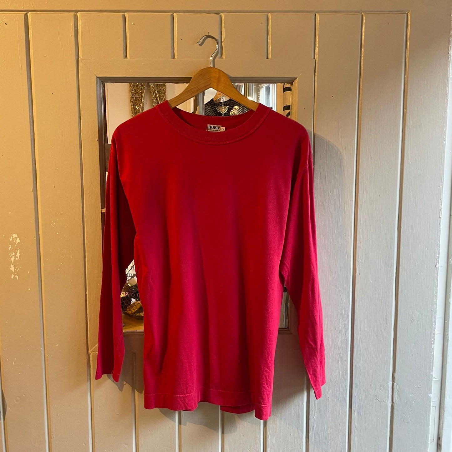 1980s Red Marilyn Anselm Hobbs Long Sleeve Top
