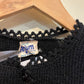 1970s Black Button Up Knitted Cardigan Jumper