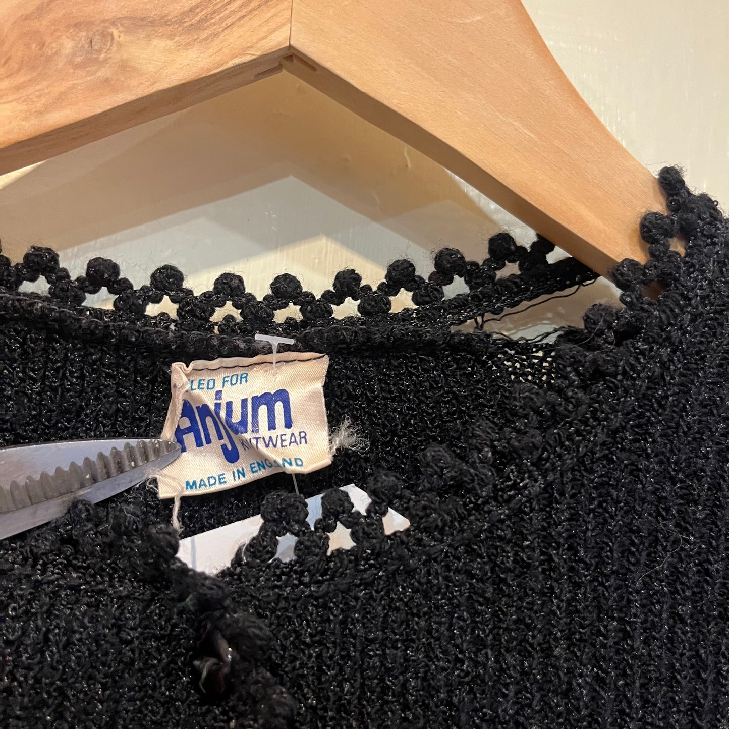 1970s Black Button Up Knitted Cardigan Jumper