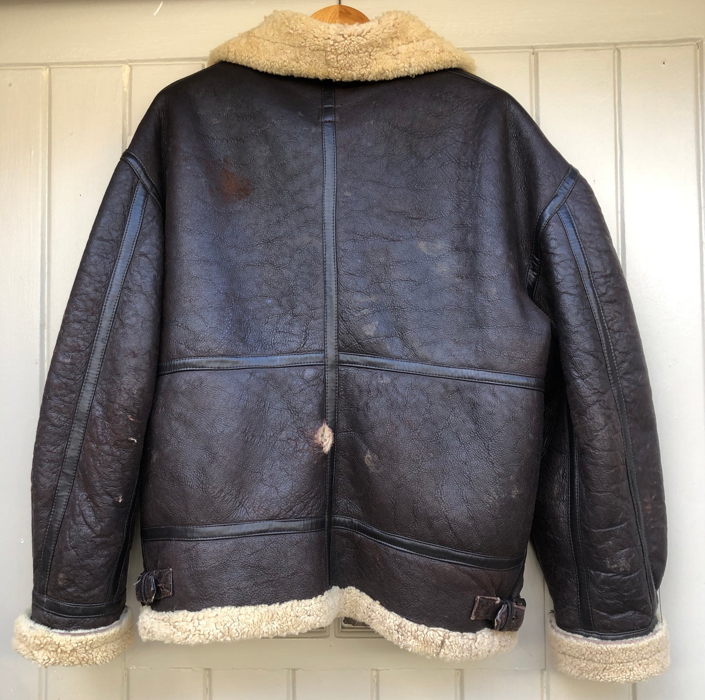 1980s Brown leather Shearling Flight Aviator Jacket