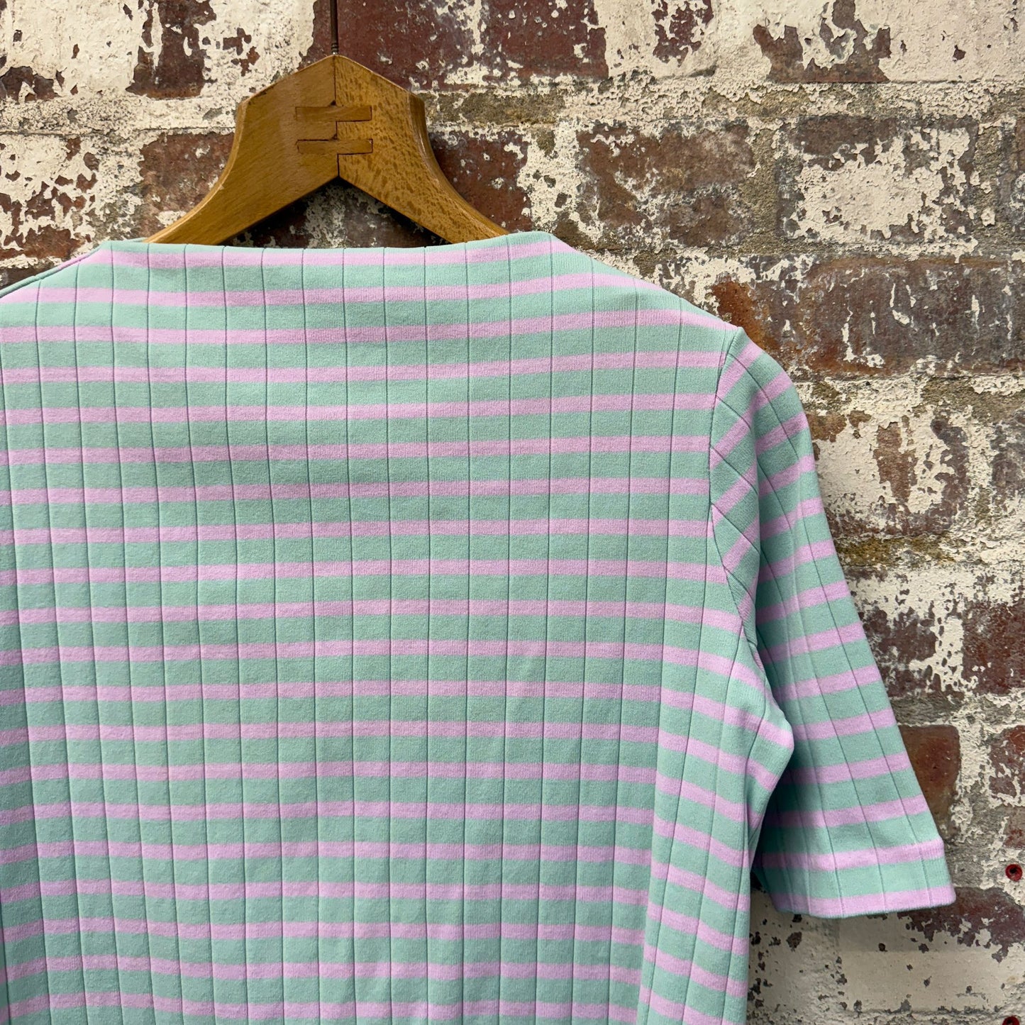 1970s Purple and Blue Boat Neck Top