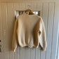 1980s Cream Wool Arran Knitted Zip Cardigan Jumper