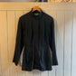 1970s Black Tailored Pleated Blazer Jacket