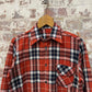 1970s Orange Checkered Button Up Shirt