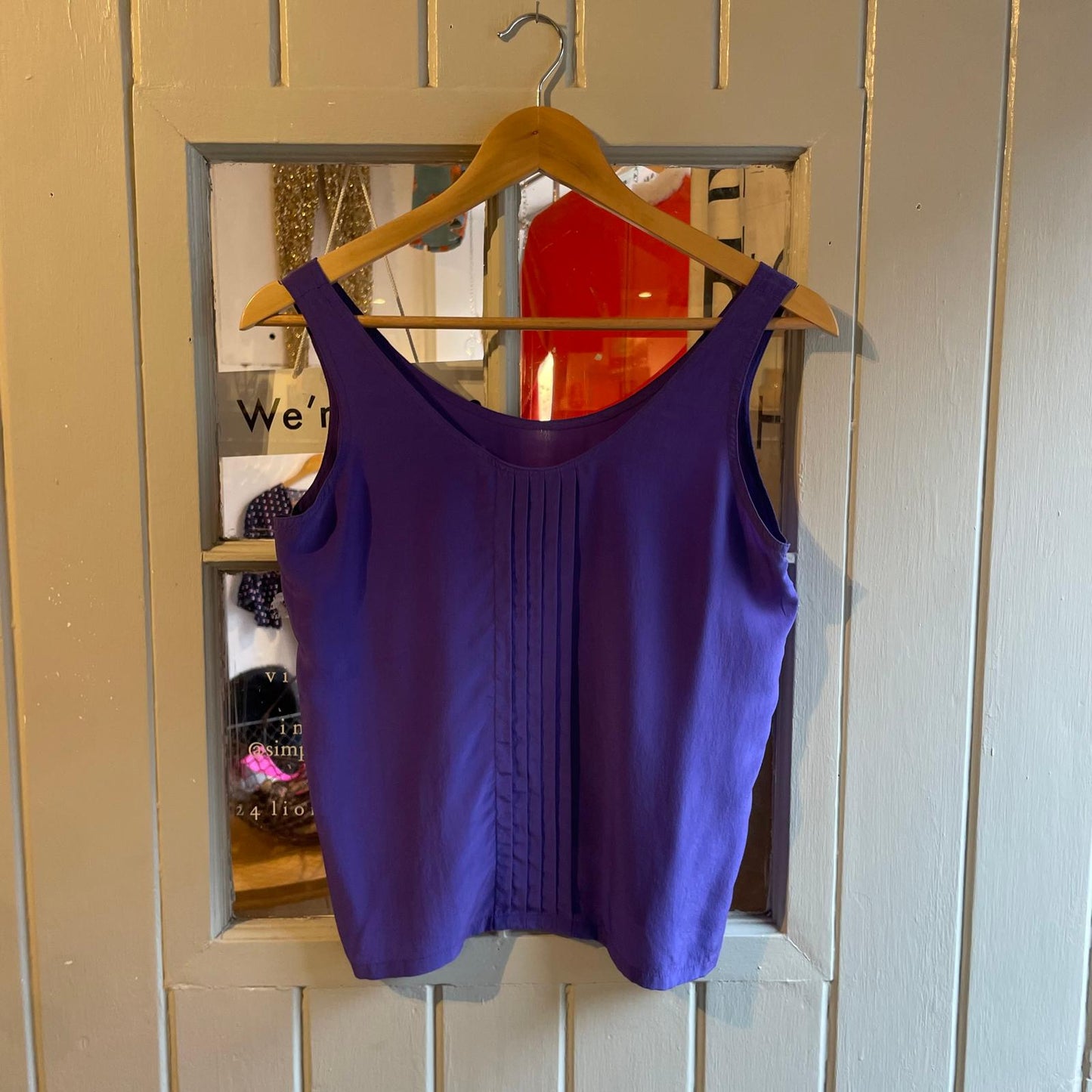 1980s Purple Vest Blouse Top