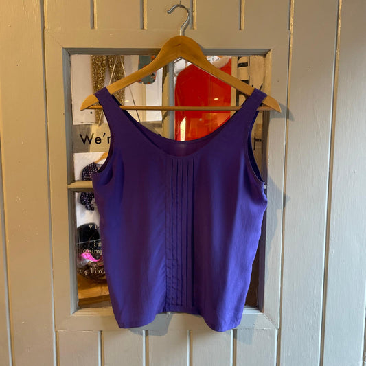 1980s Purple Vest Blouse Top