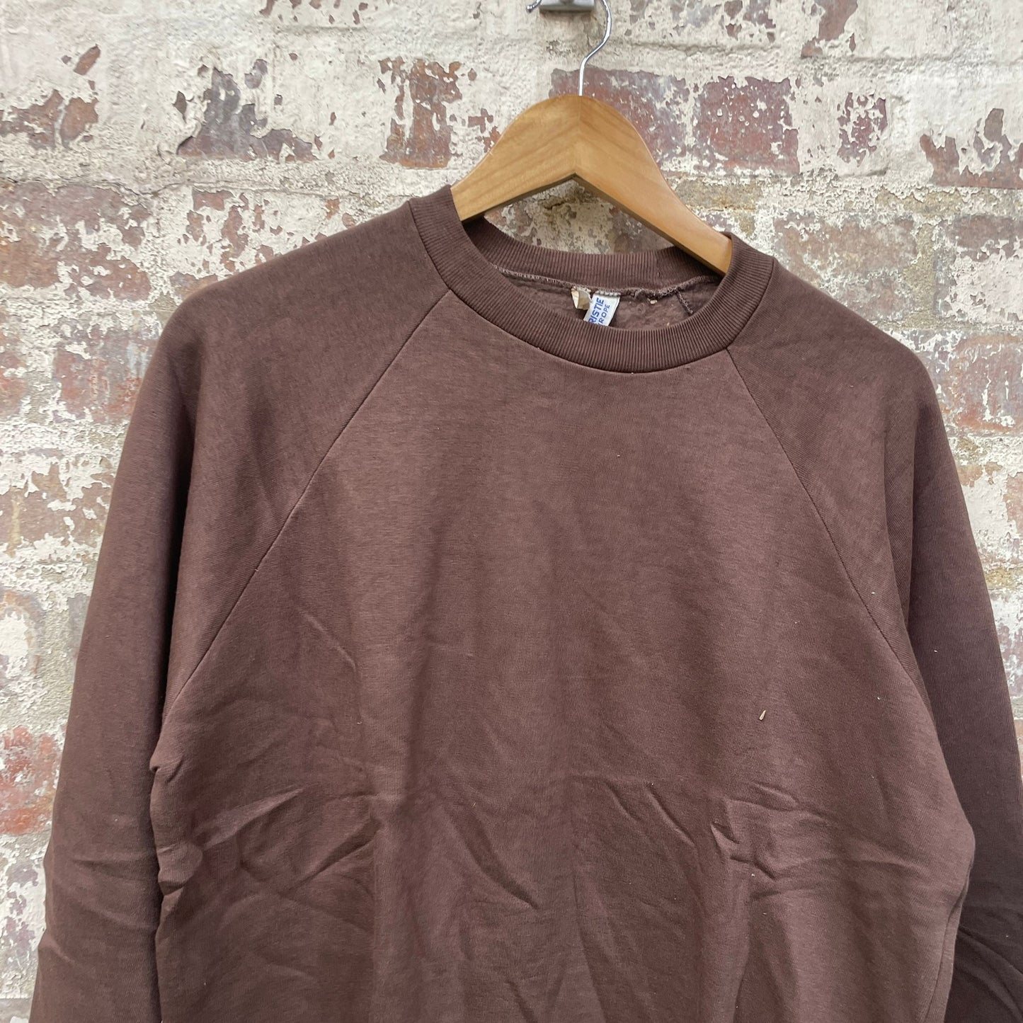 Vintage 1970s 1980s Brown Raglan Blank Sweatshirt Jumper