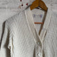 1960s White Cable Knitted Cable Cardigan Jumper