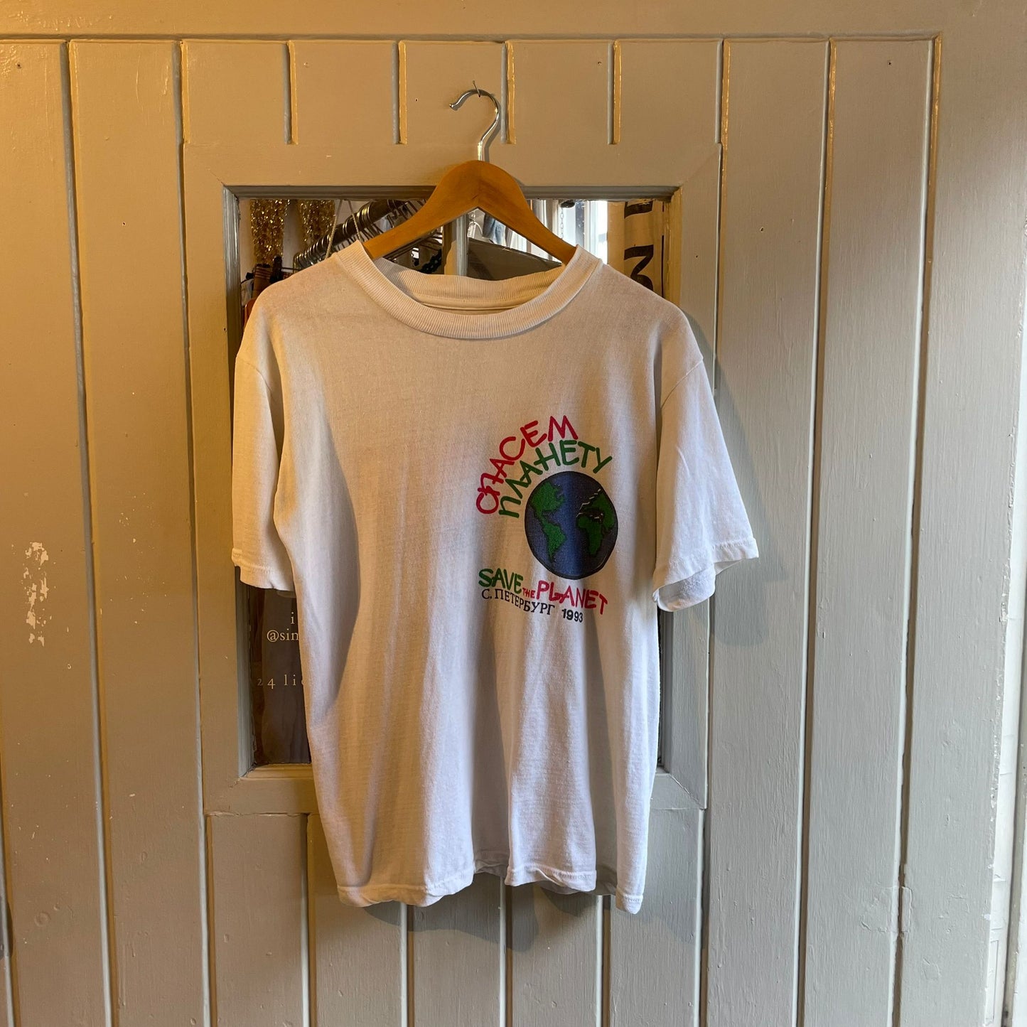 1980s White Save the Planet T-shirt