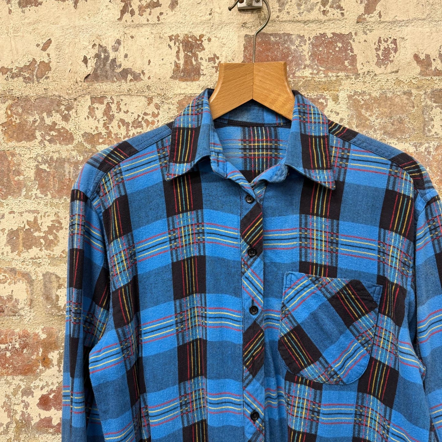 1980s Blue St Michaels Checkered Button Up Shirt