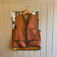 1940s 1950s Orange Quilted Gilet Zip Jacket
