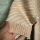 1970s Peach Italian Knitted Striped Polo Shirt Top
