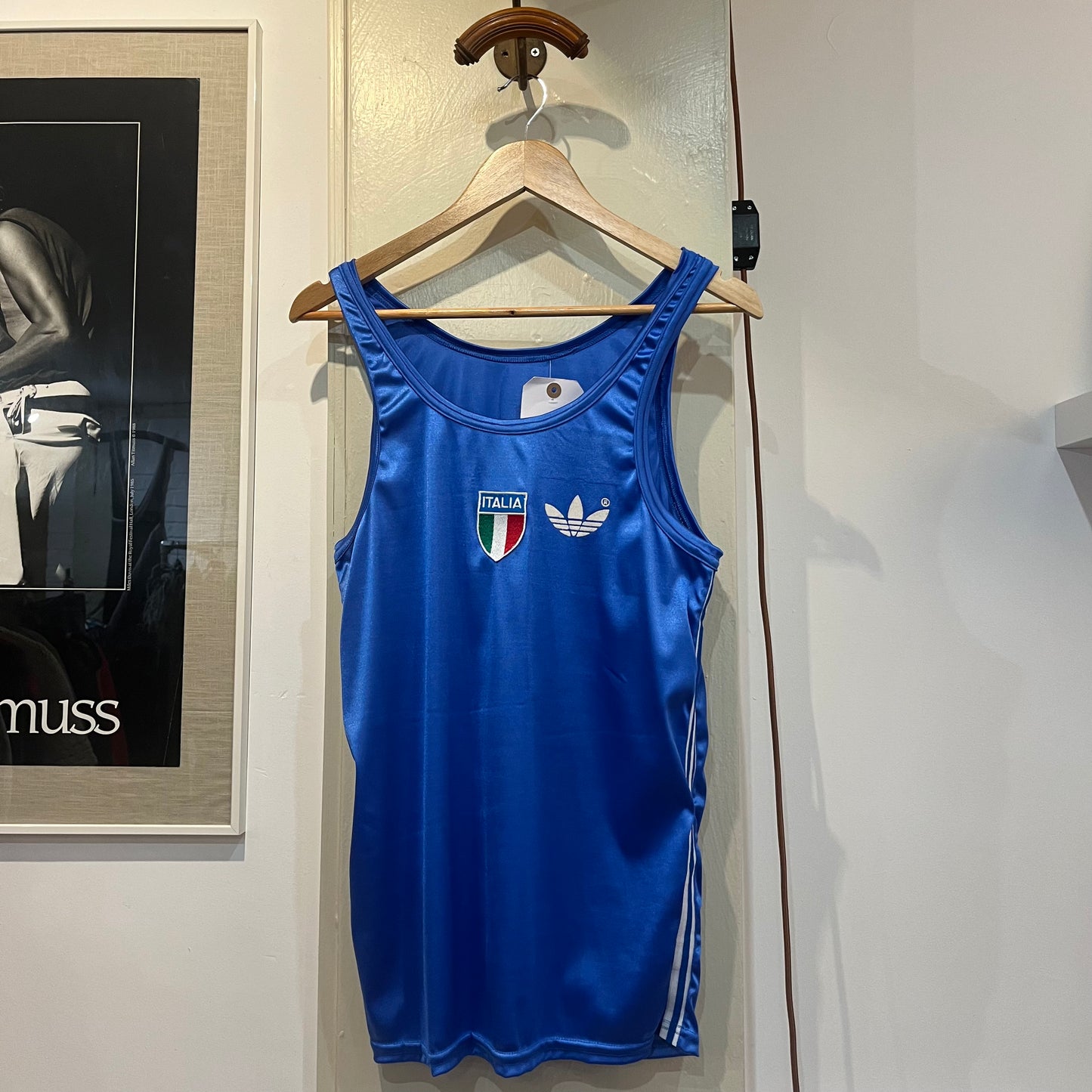 1970s Blue Adidas Italia Vest Top