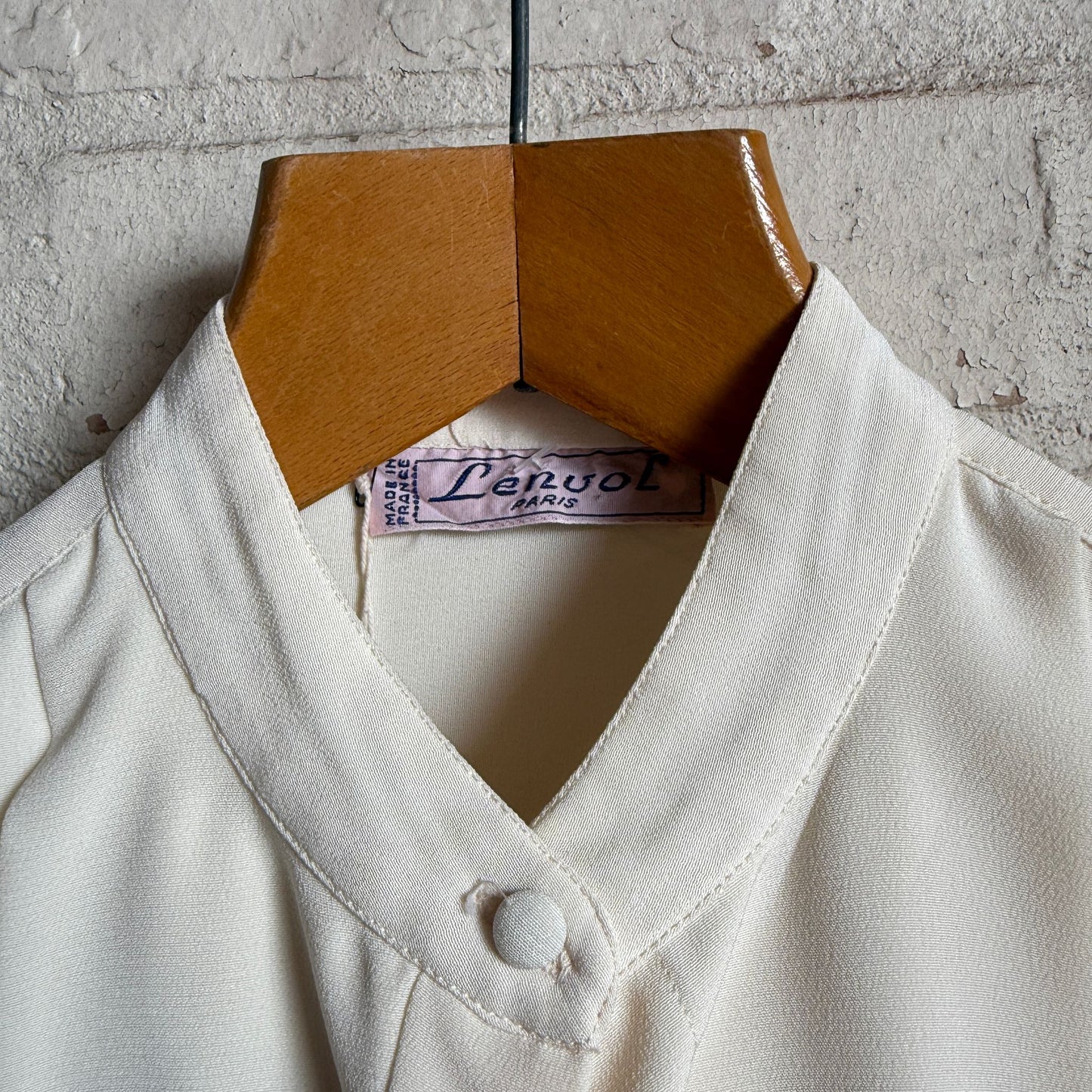 1970s Cream Chiffon French Blouse