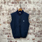 1980s Navy Shearling Fleece Gilet Jacket