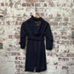 1930s 1940s Navy Gaberdine Belted Mac Jacket
