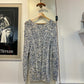 1980s Patterned Light Blue Knitted Jumper