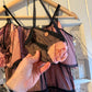 1930s 1940s Pink Netting Evening Dress with bag