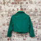 1970s Green Biker Style Cropped Jacket
