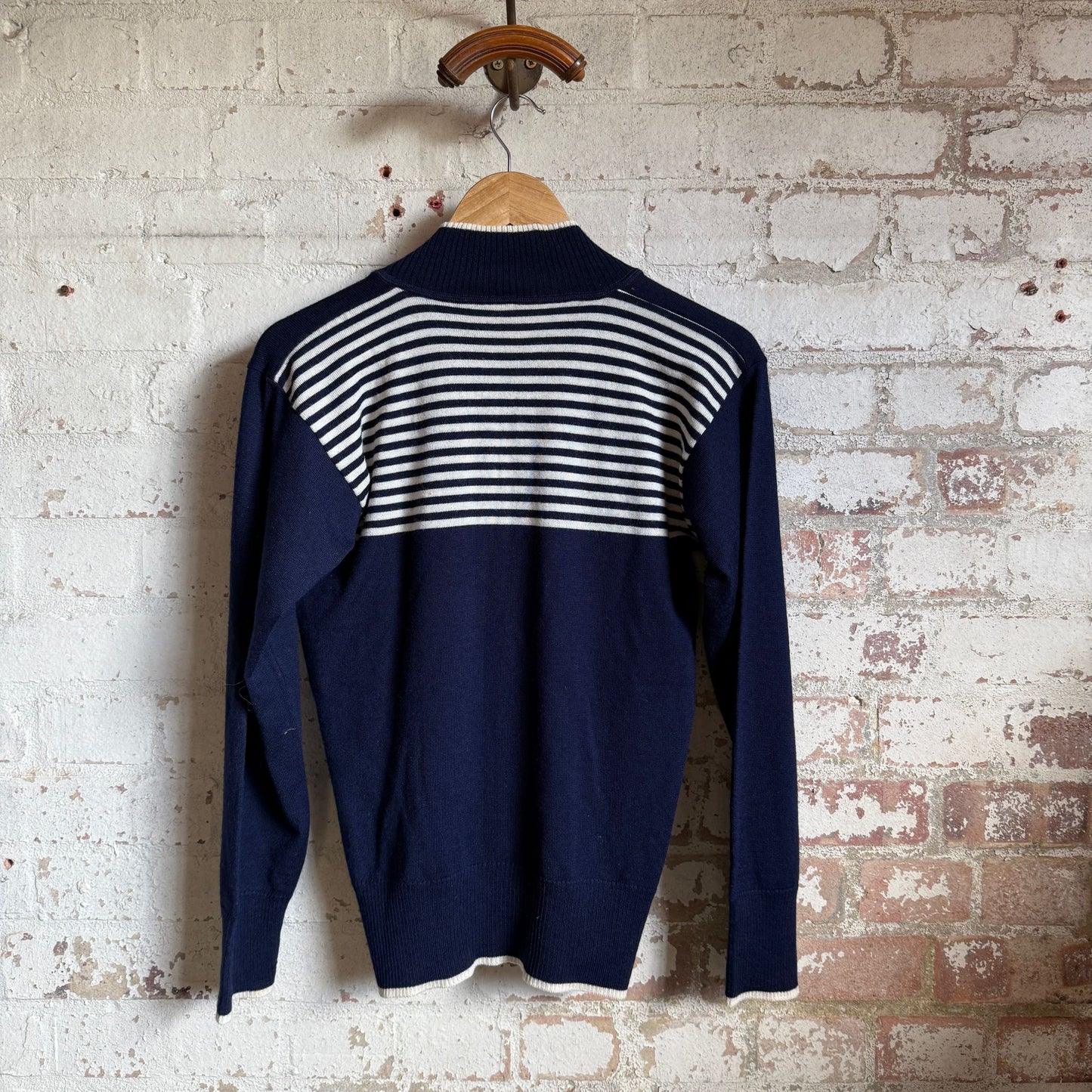 1970s Navy Italian Zip Up Cardigan Track Top