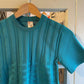 1970s Turquoise Green Short Sleeved Knitted Jumper