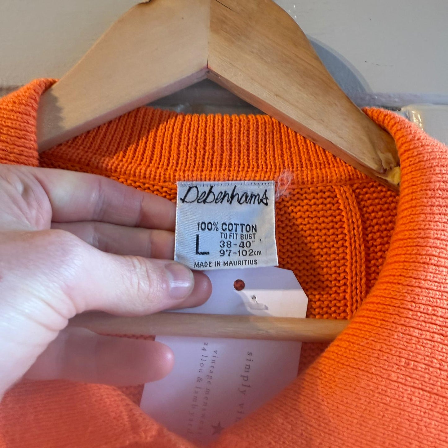 1980s Orange Cable Knitted Polo Shirt